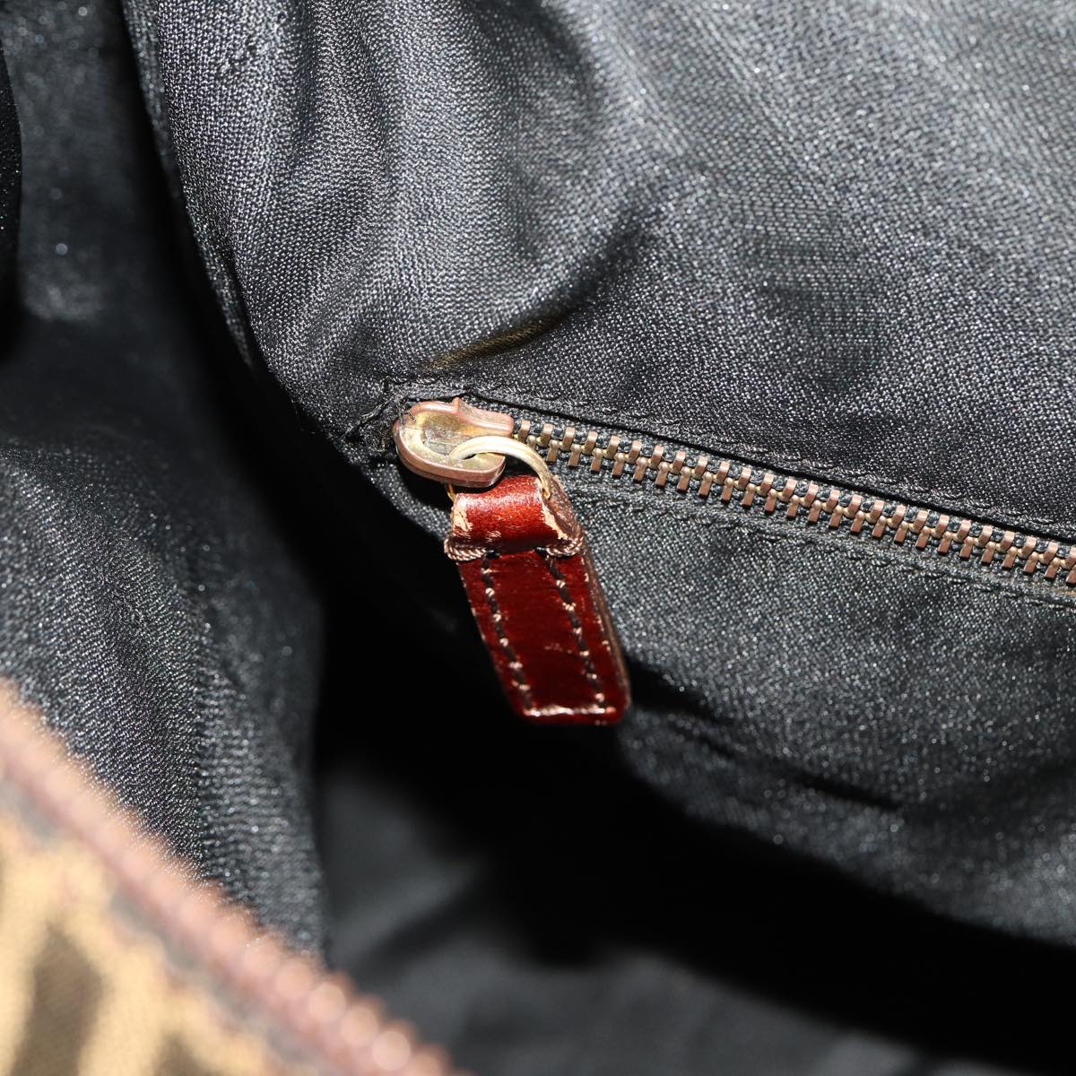 FENDI Zucca Canvas Boston Bag 2way Brown Blackyk13241