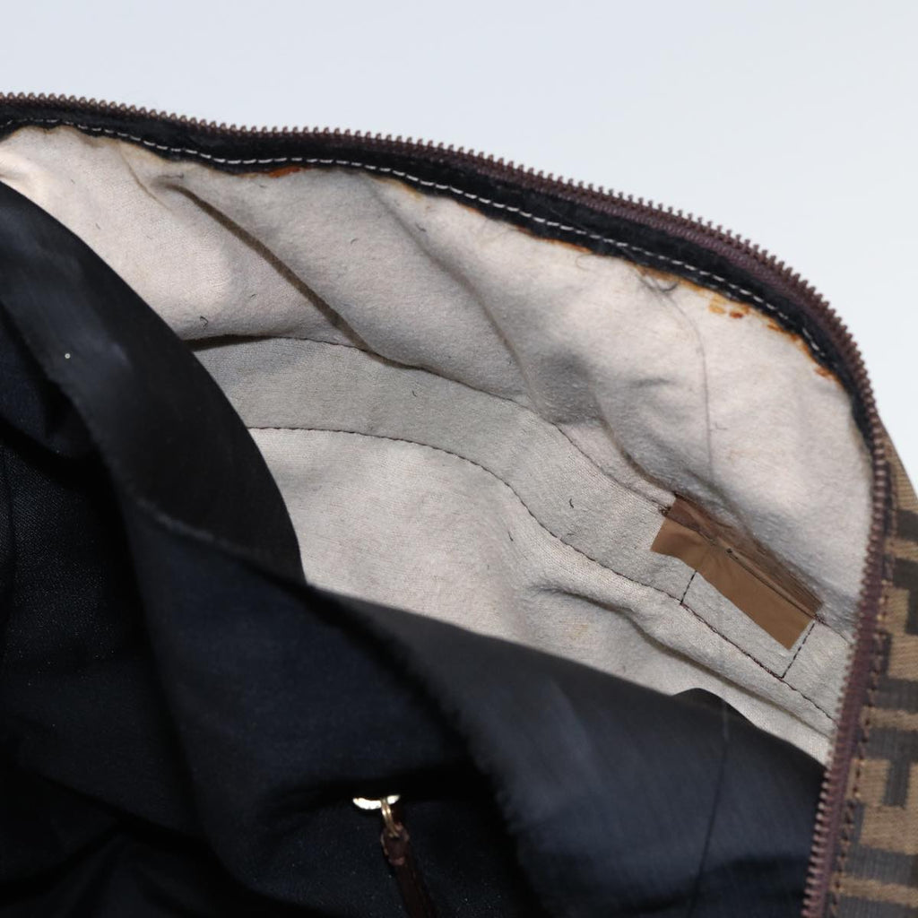 FENDI Zucca Canvas Boston Bag 2way Brown Blackyk13241