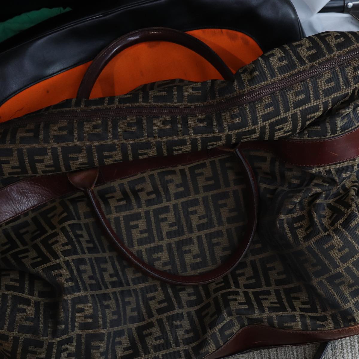 FENDI Zucca Canvas Boston Bag 2way Brown Blackyk13241