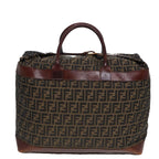 FENDI Zucca Canvas Boston Bag 2way Brown Blackyk13241