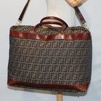 FENDI Zucca Canvas Boston Bag 2way Brown Blackyk13241
