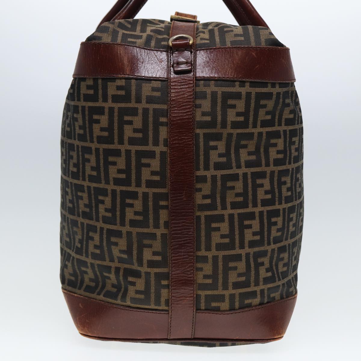 FENDI Zucca Canvas Boston Bag 2way Brown Blackyk13241