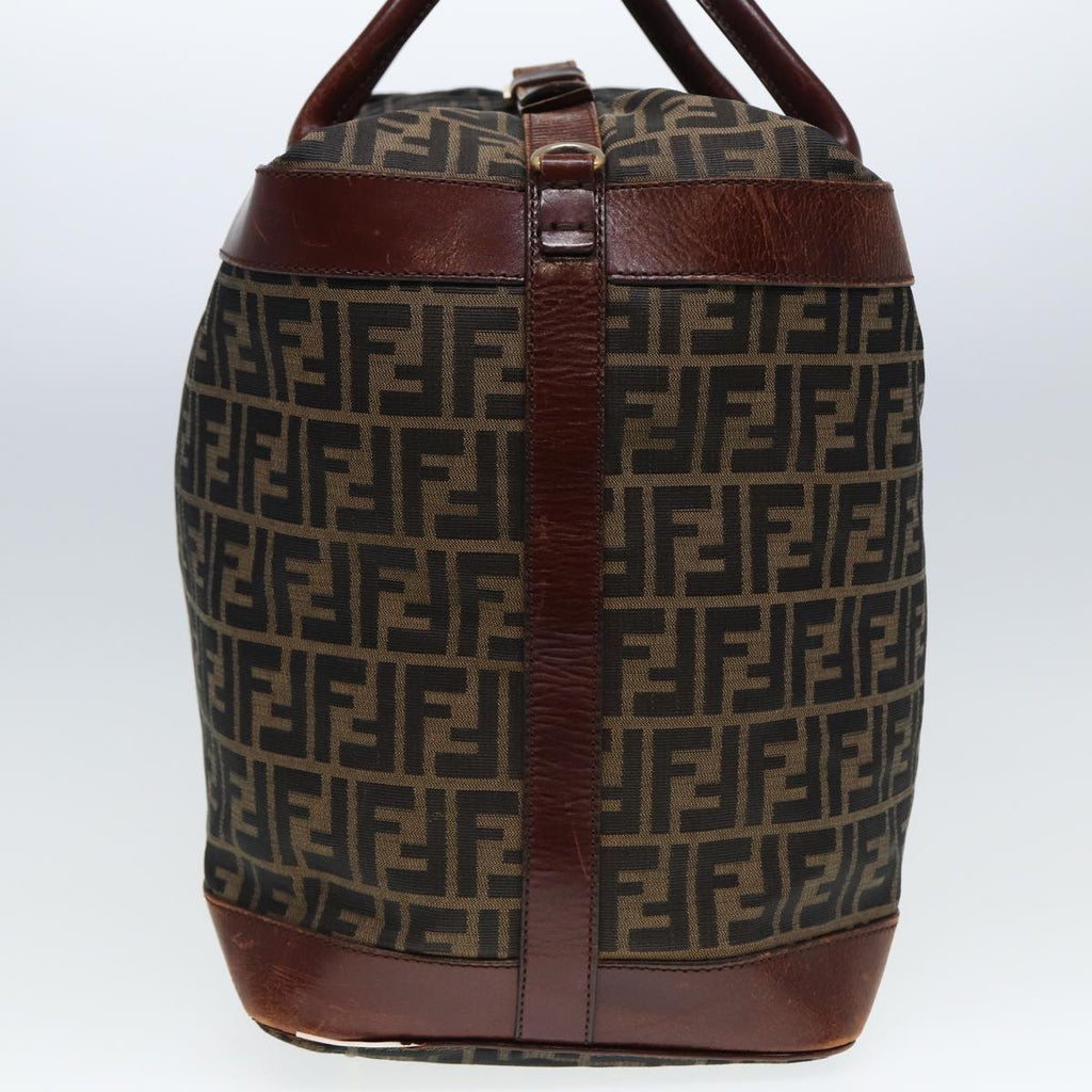 FENDI Zucca Canvas Boston Bag 2way Brown Blackyk13241