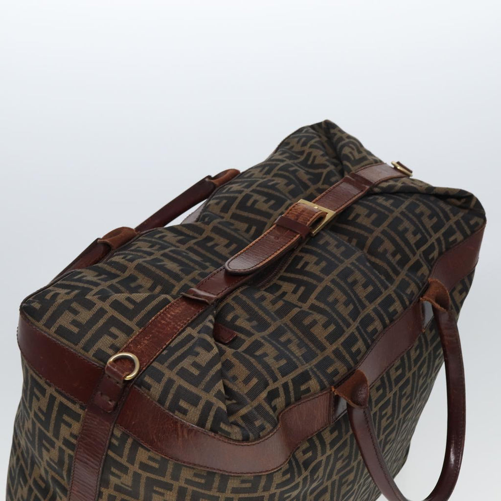 FENDI Zucca Canvas Boston Bag 2way Brown Blackyk13241