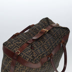 FENDI Zucca Canvas Boston Bag 2way Brown Blackyk13241