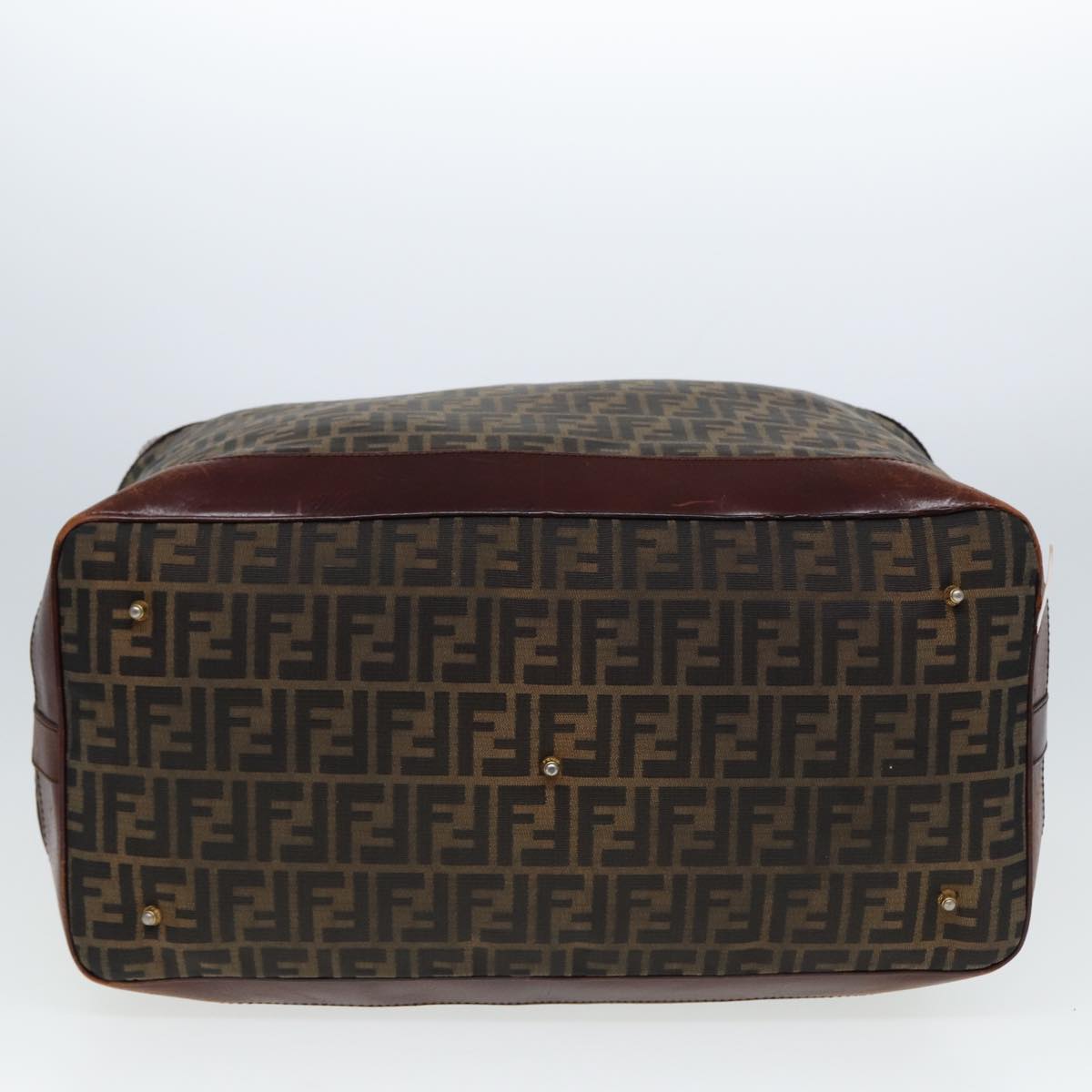 FENDI Zucca Canvas Boston Bag 2way Brown Blackyk13241