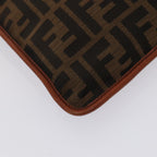 FENDI Zucca Canvas Shoulder Bag Brown Blackyk13283