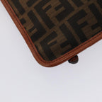 FENDI Zucca Canvas Shoulder Bag Brown Blackyk13283