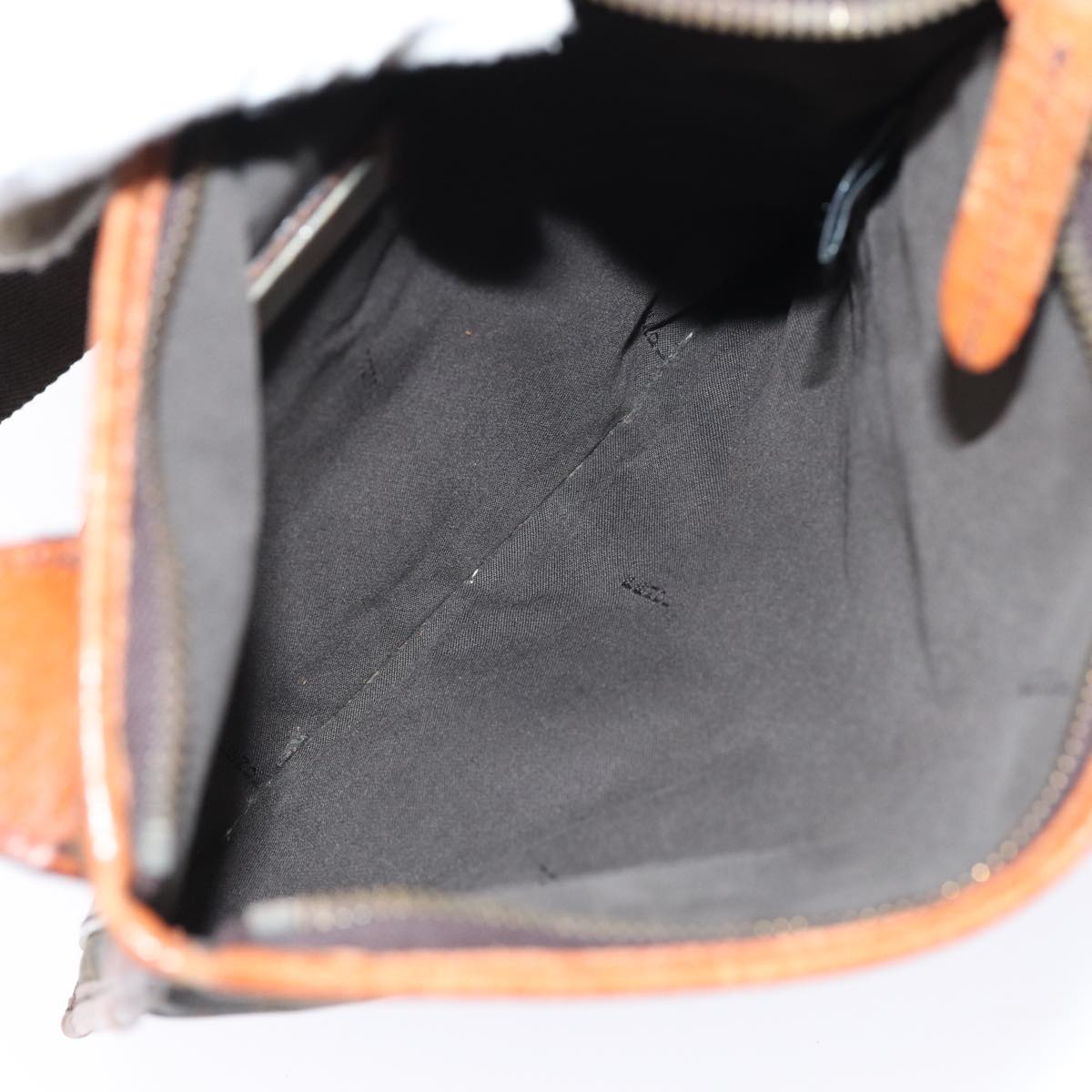 FENDI Zucca Canvas Shoulder Bag Brown Blackyk13283