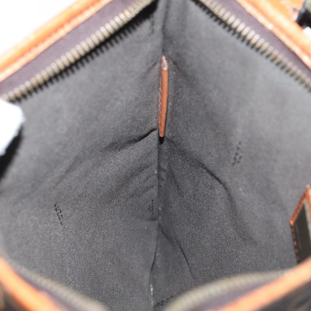 FENDI Zucca Canvas Shoulder Bag Brown Blackyk13283