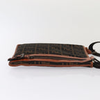 FENDI Zucca Canvas Shoulder Bag Brown Blackyk13283