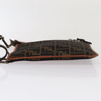 FENDI Zucca Canvas Shoulder Bag Brown Blackyk13283