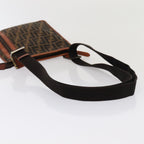 FENDI Zucca Canvas Shoulder Bag Brown Blackyk13283