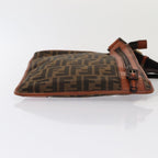 FENDI Zucca Canvas Shoulder Bag Brown Blackyk13283