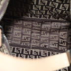 FENDI Zucchino Canvas Hand Bag Brown Blackyk13284