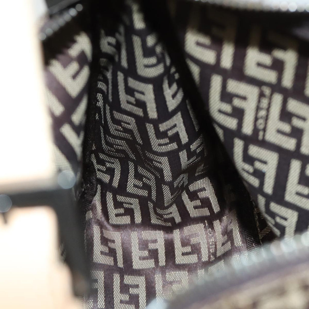 FENDI Zucchino Canvas Hand Bag Brown Blackyk13284