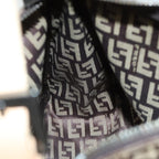 FENDI Zucchino Canvas Hand Bag Brown Blackyk13284
