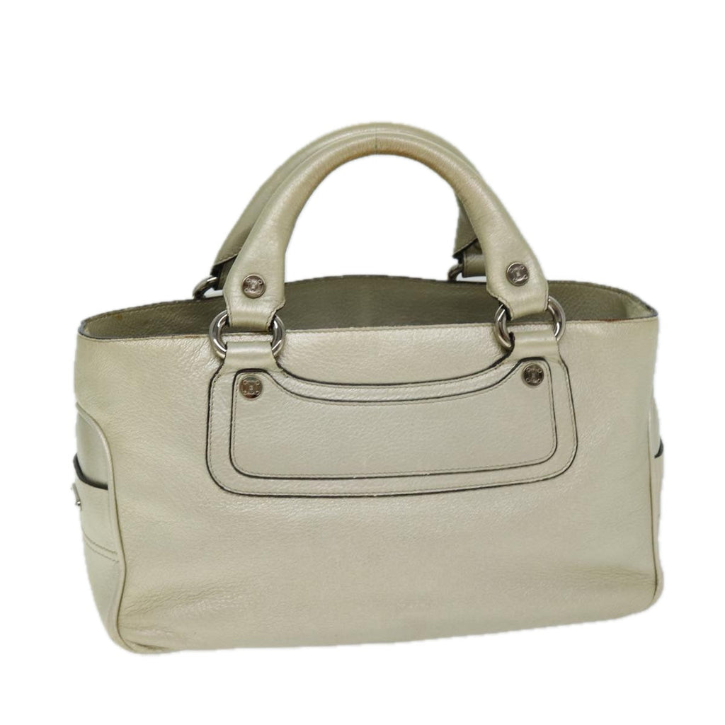 CELINE Boogie bag Hand Bag Leather Gold Tone Auth yk13299