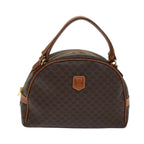 CELINE Macadam Canvas Hand Bag PVC Leather Brown Auth yk13300