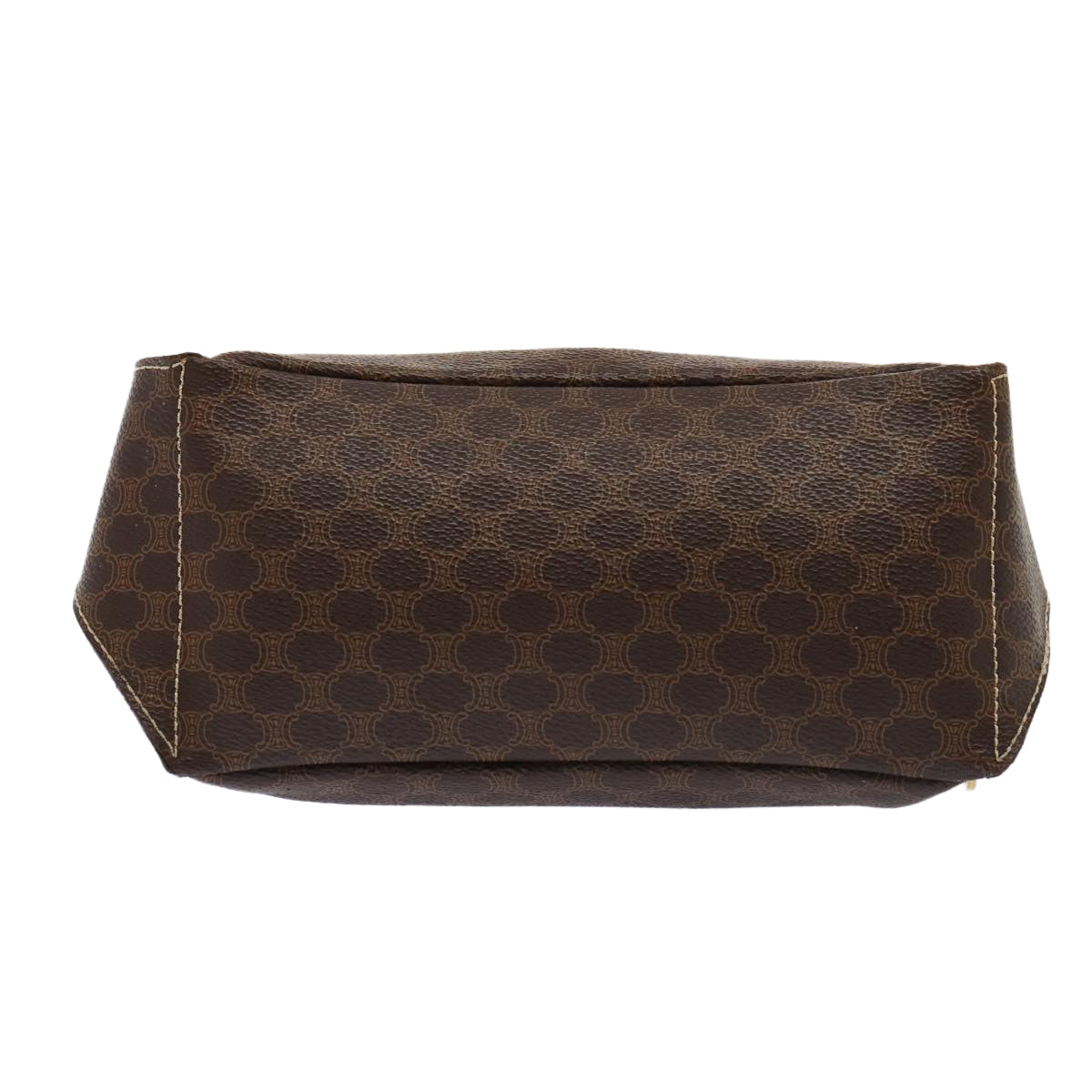 CELINE Macadam Canvas Body Bag PVC Leather Brown 13330