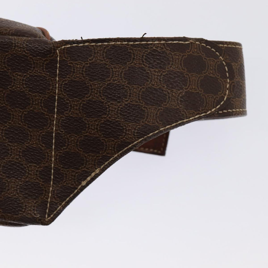 CELINE Macadam Canvas Body Bag PVC Leather Brown 13330