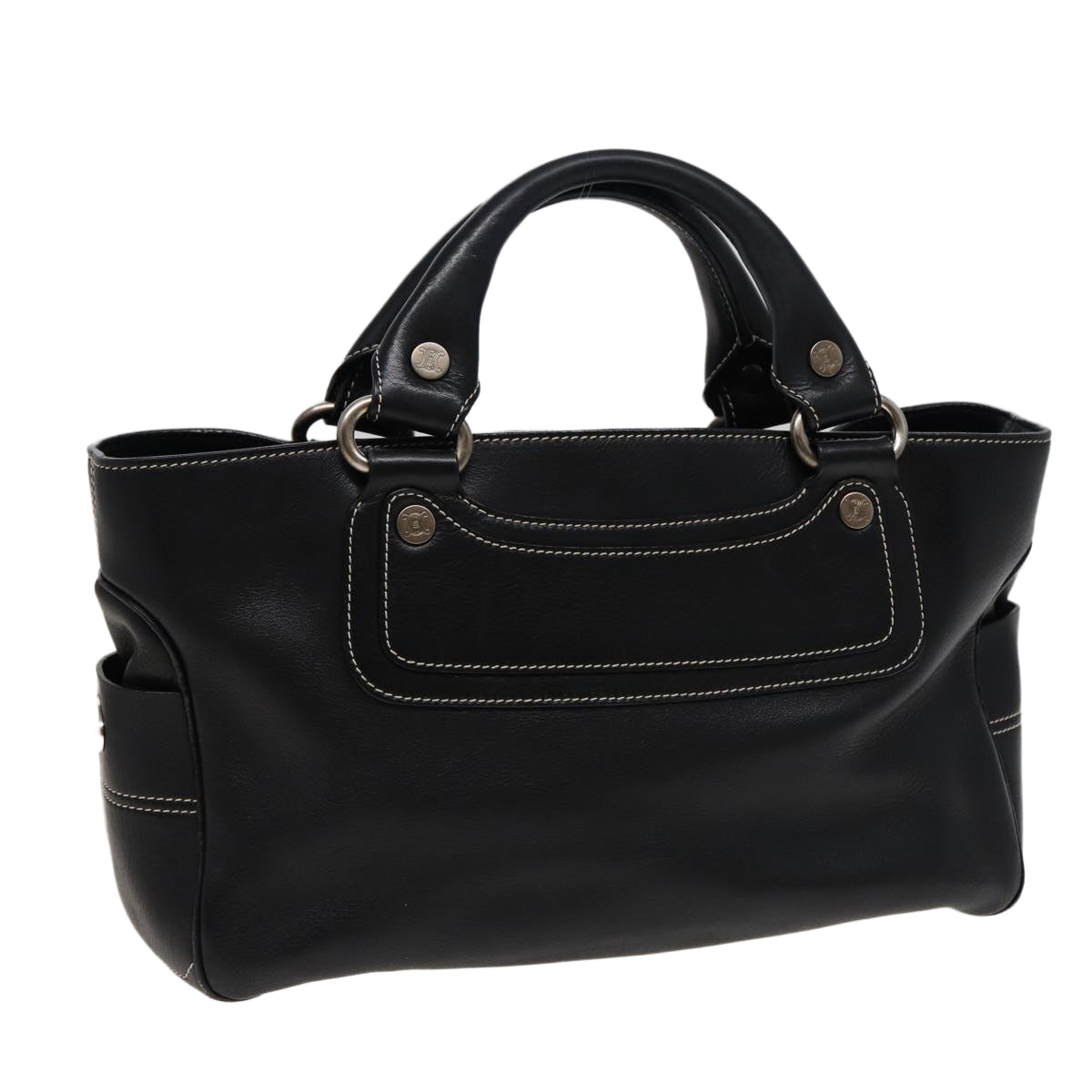 CELINE Boogie bag Hand Bag Leather Black 13395