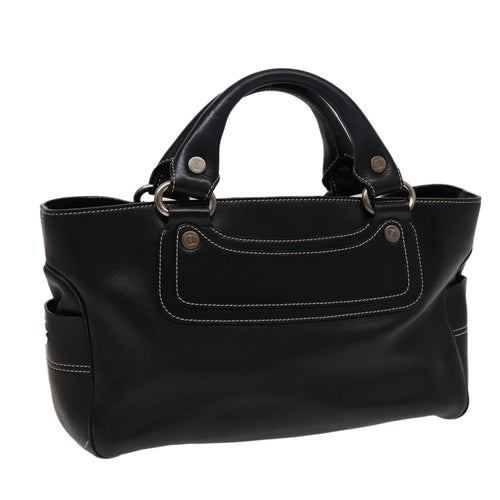 CELINE Boogie bag Hand Bag Leather Black 13395