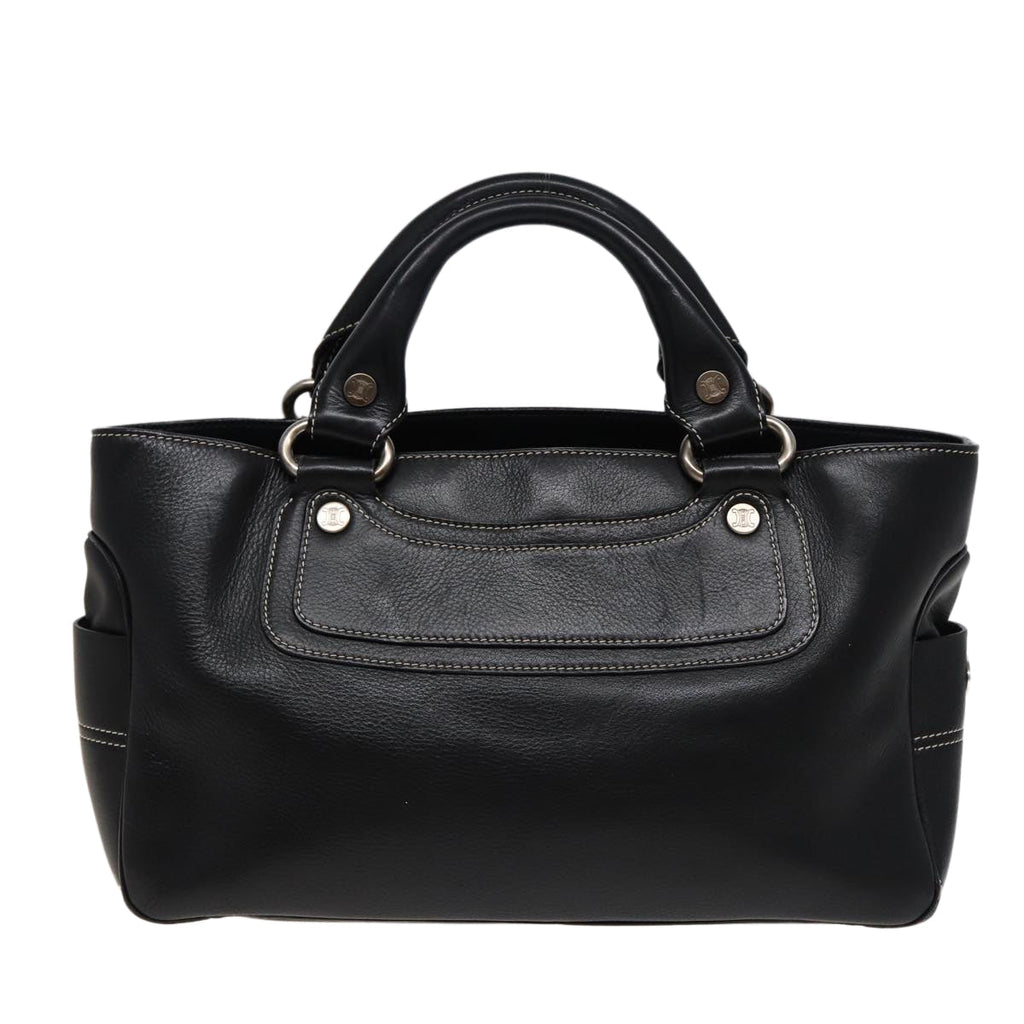 CELINE Boogie bag Hand Bag Leather Black 13395