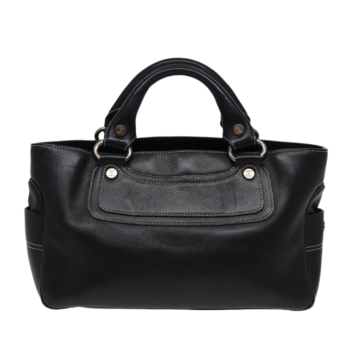 CELINE Boogie bag Hand Bag Leather Black 13395