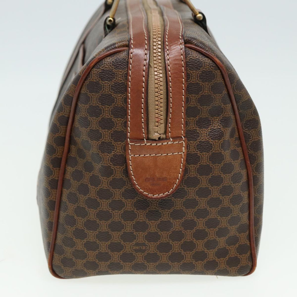 CELINE Macadam Canvas Boston Bag PVC Leather Brown 13417