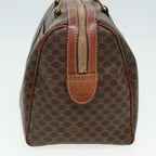 CELINE Macadam Canvas Boston Bag PVC Leather Brown 13417