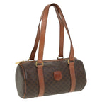 CELINE Macadam Canvas Hand Bag PVC Leather Brown 13425