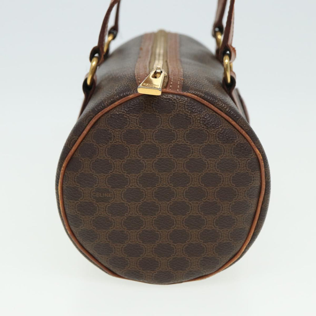 CELINE Macadam Canvas Hand Bag PVC Leather Brown 13425