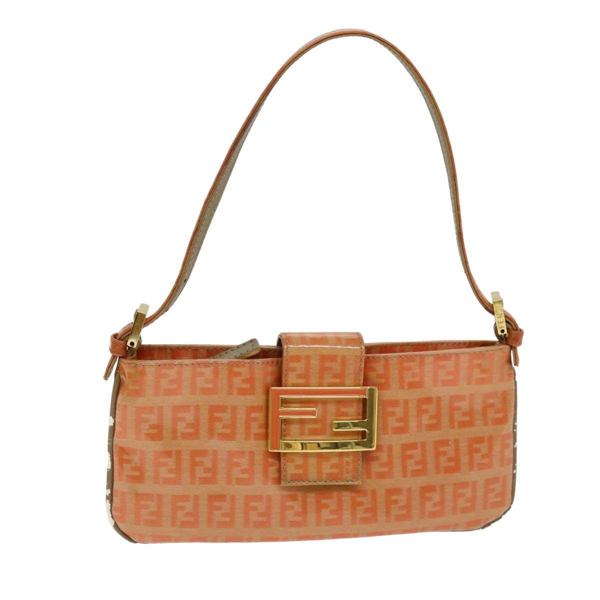 FENDI Mamma Baguette Zucchino Shoulder Bag Enamel Orangeyk13461