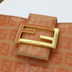 FENDI Mamma Baguette Zucchino Shoulder Bag Enamel Orangeyk13461