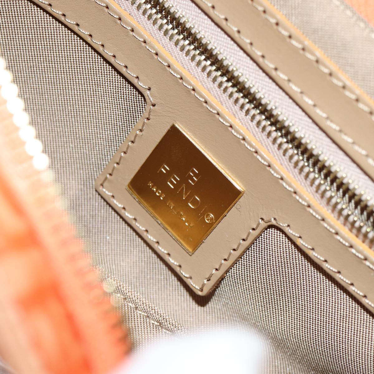 FENDI Mamma Baguette Zucchino Shoulder Bag Enamel Orangeyk13461