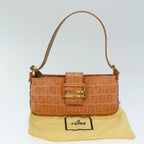 FENDI Mamma Baguette Zucchino Shoulder Bag Enamel Orangeyk13461