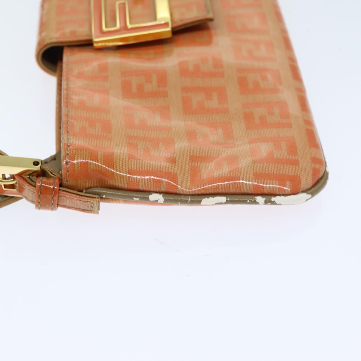FENDI Mamma Baguette Zucchino Shoulder Bag Enamel Orangeyk13461