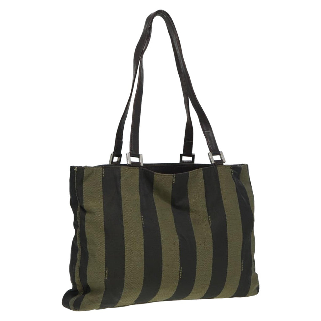 FENDI Pecan Canvas Tote Bag Khaki Blackyk13559