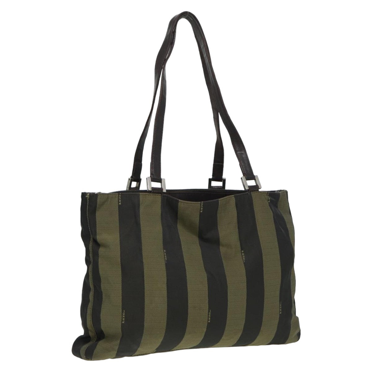 FENDI Pecan Canvas Tote Bag Khaki Blackyk13559