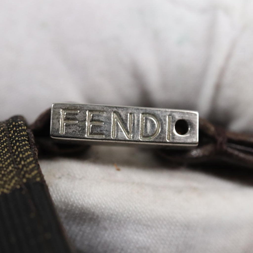 FENDI Pecan Canvas Tote Bag Khaki Blackyk13559