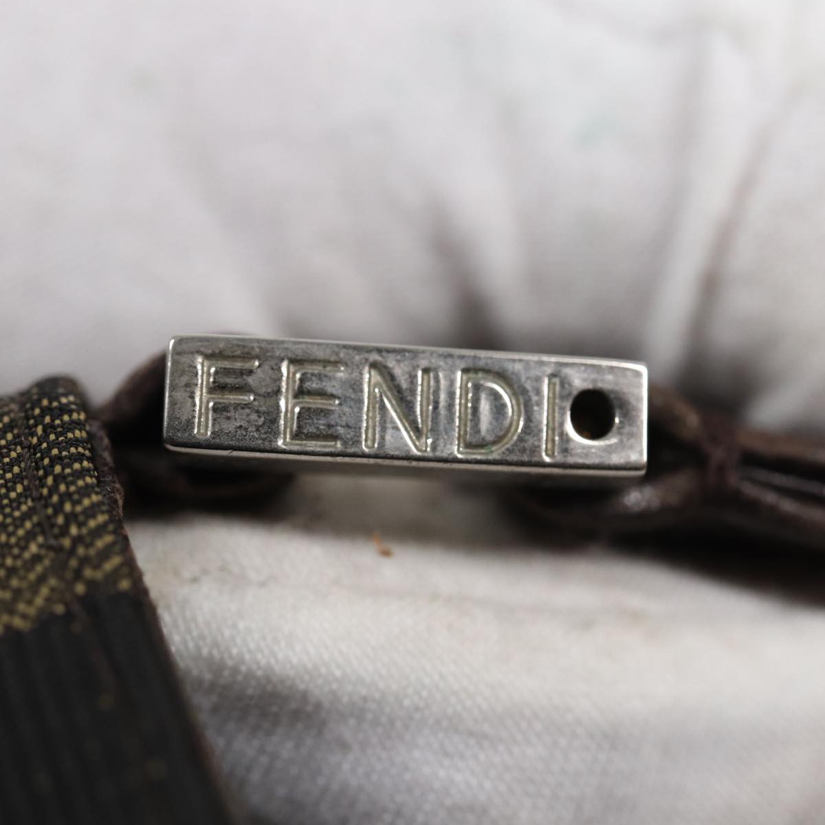 FENDI Pecan Canvas Tote Bag Khaki Blackyk13559