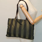 FENDI Pecan Canvas Tote Bag Khaki Blackyk13559