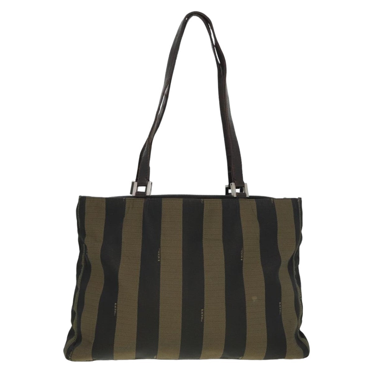 FENDI Pecan Canvas Tote Bag Khaki Blackyk13559