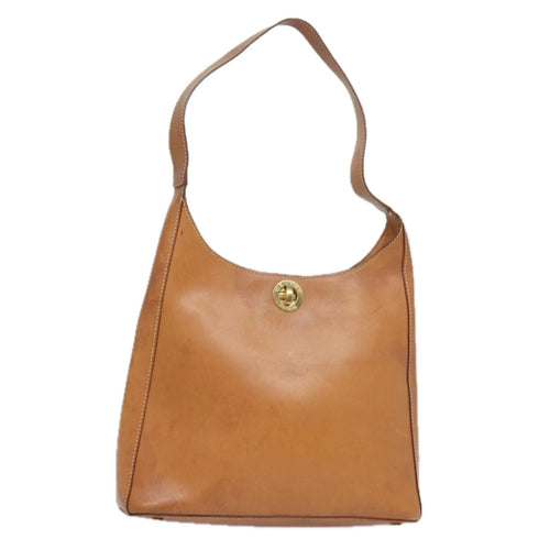 CELINE Shoulder Bag Leather Brown 13583
