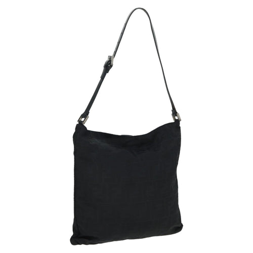 FENDI Zucca Canvas Shoulder Bag Blackyk13590