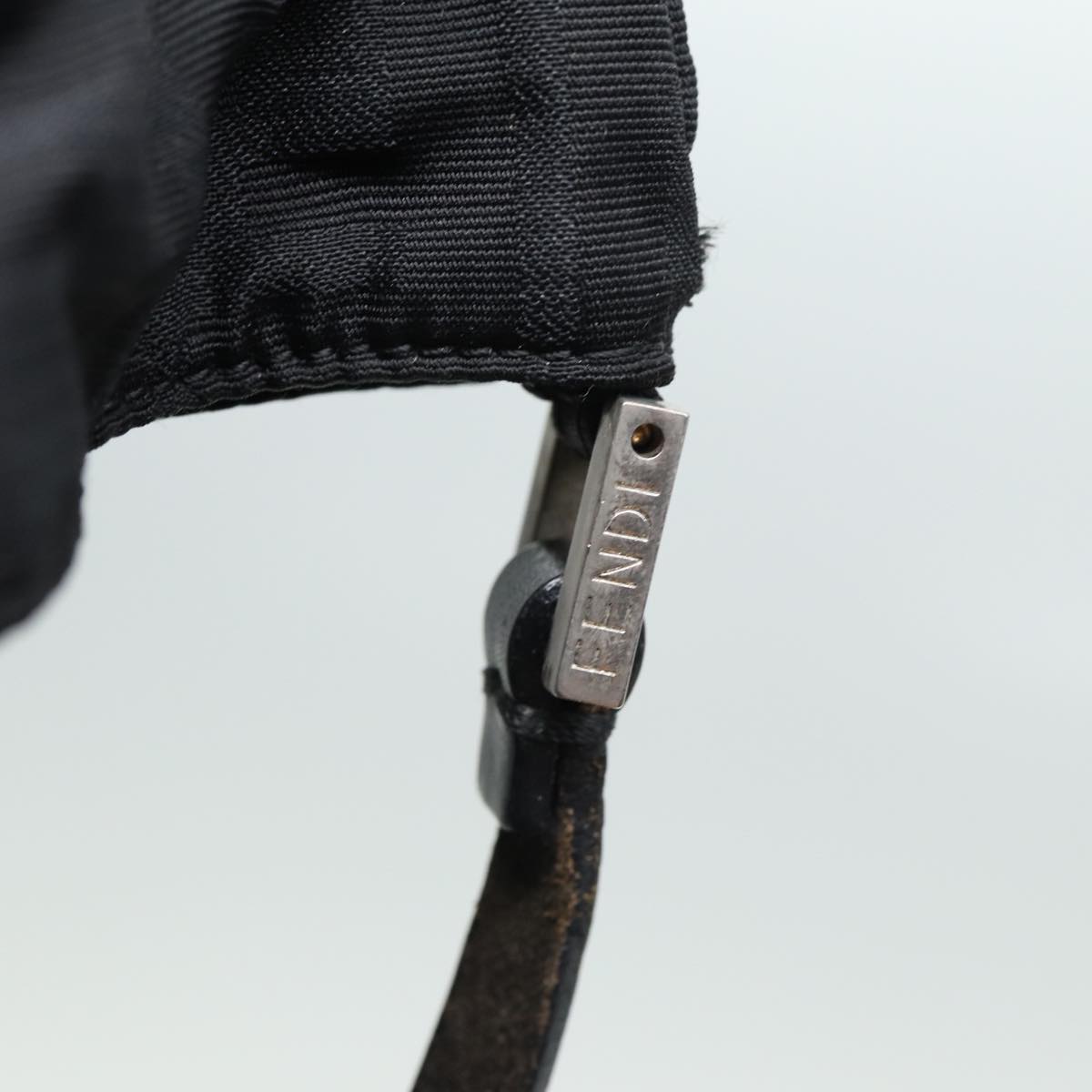 FENDI Zucca Canvas Shoulder Bag Blackyk13590