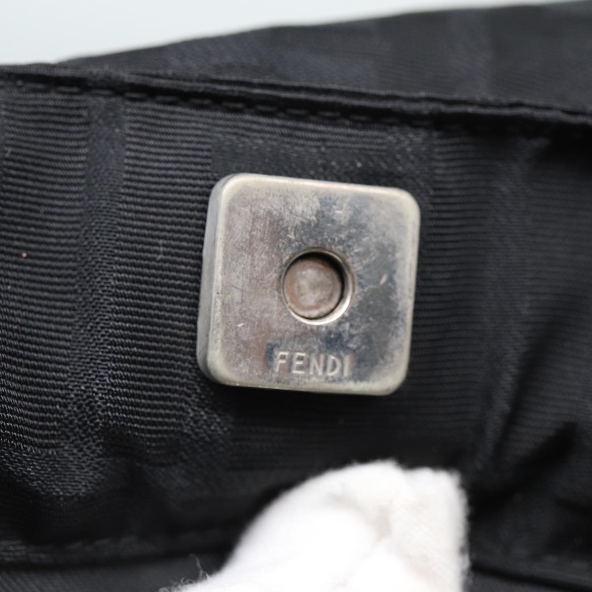 FENDI Zucca Canvas Shoulder Bag Blackyk13590