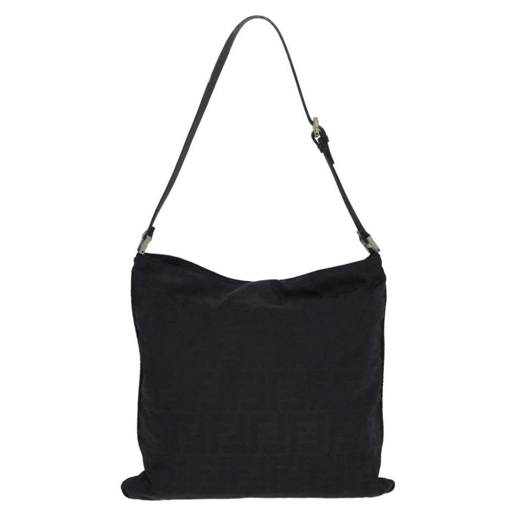 FENDI Zucca Canvas Shoulder Bag Blackyk13590