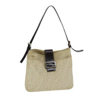 FENDI Zucca Canvas Mamma Baguette Shoulder Bag Beigeyk13591